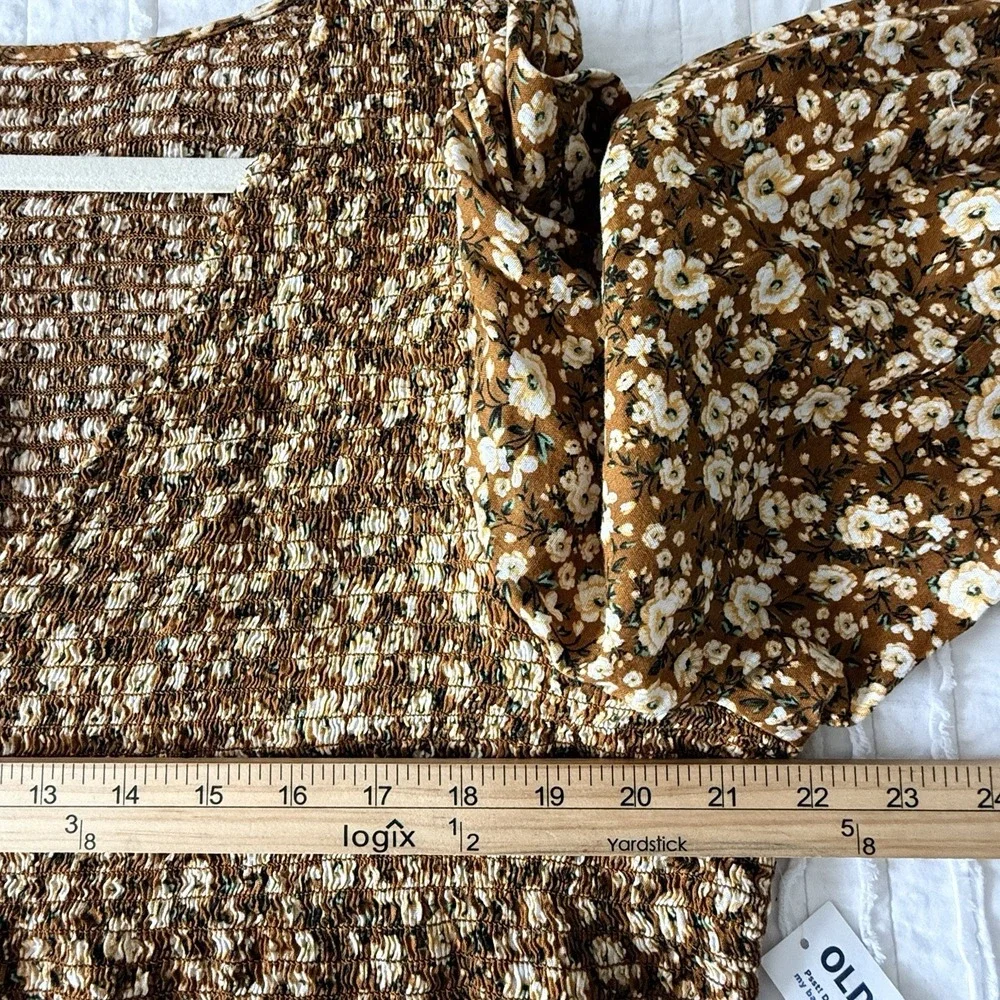 Old Navy‎ Womens Blouse Plus Size 2X Yellow Peasant Cottagecore Boho